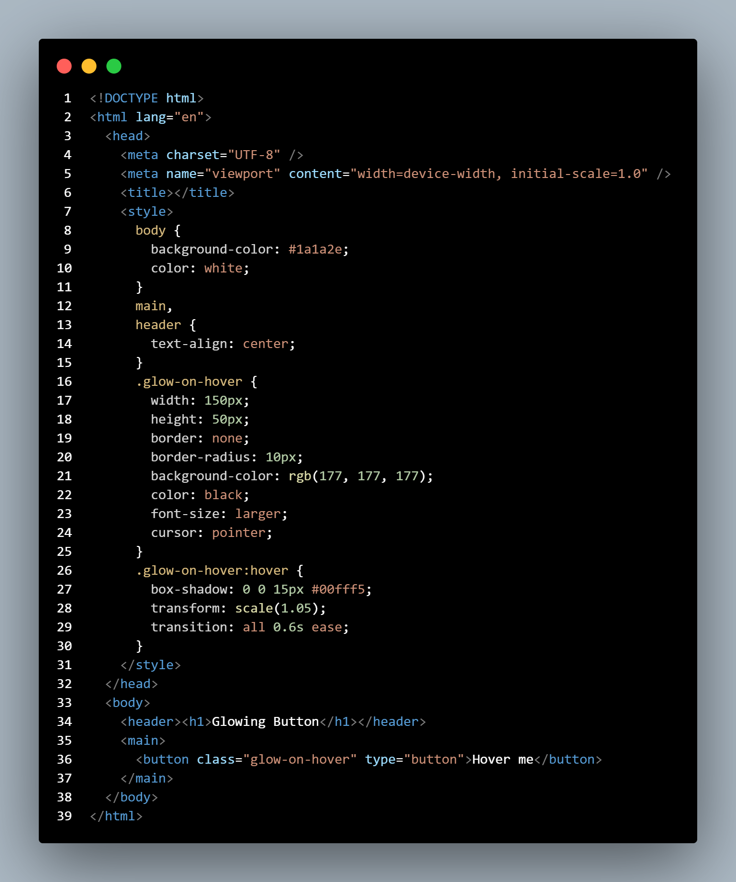 codesnap of this style