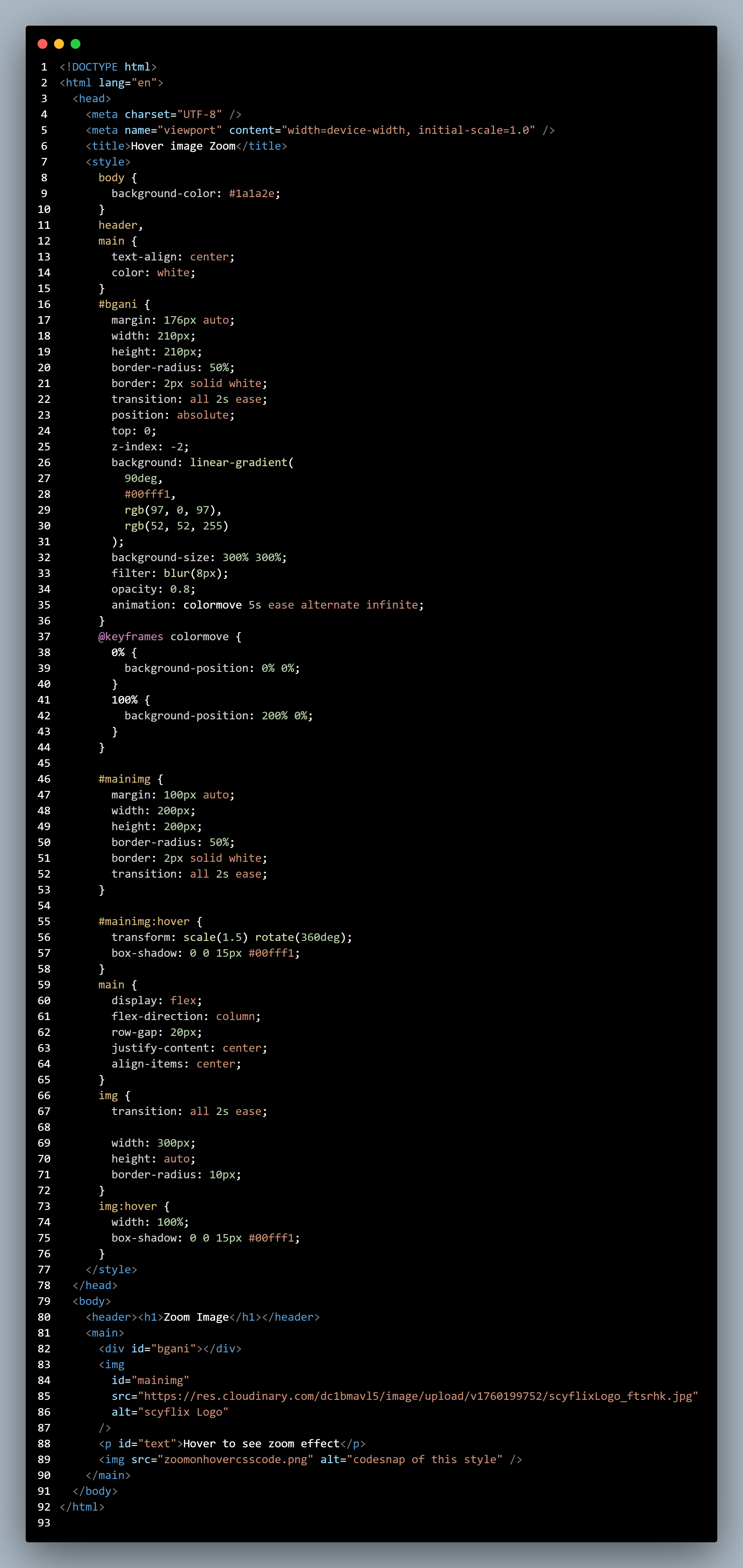 codesnap of this style